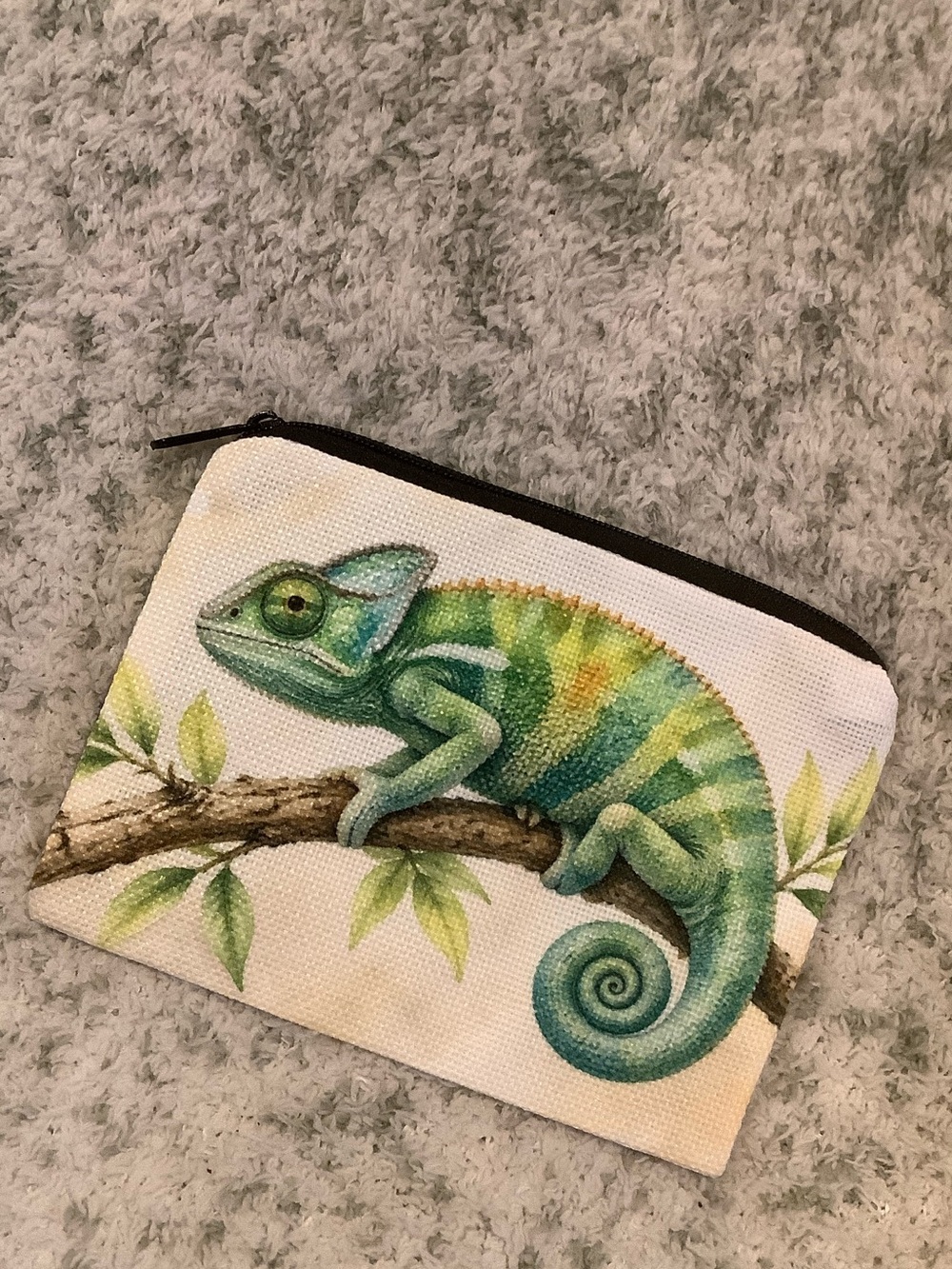 Chameleon Tropical Cosmetic Jewelry Coin Bag NWT 6x4.5”